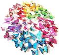 LiveGallery 72 PCS 6 Colors Removable 3D DIY Beautiful Butterfly Wall Decals Colorful Butterflies Art Decor Wall Stickers Murals for Kids Baby Boy Girls Bedroom Classroom Offices TV Background