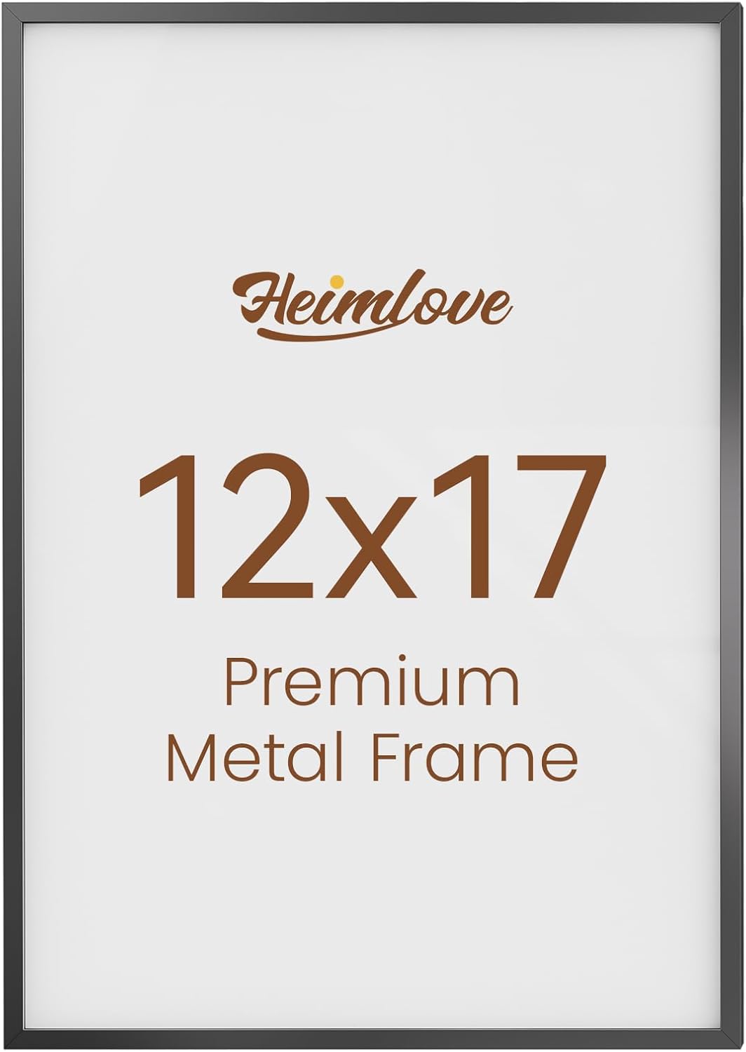 Heimlove 12x17 Metal Picture Frame,Black Aluminum Photo Frames-Real Tempered Glass,Wall Gallery Poster Puzzles Artwork frame Mounting Horizontally or Vertically Decor for Wall-1Pack