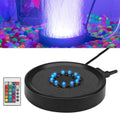 Aquarium Bubble Light LED Fish Tank Bubbler Light, Remote Controlled Aquariums Air Stone Disk Lamp with 16 Color Changing, 4 Lighting Effects for Tanks and Ponds