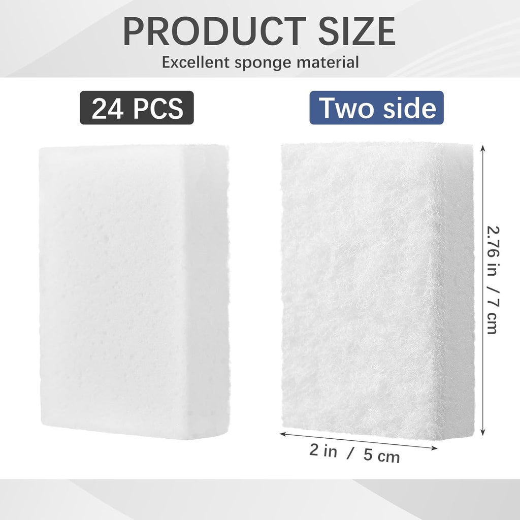 Vesici 24 Pcs Aquarium Algae Pad Double Side Algae Pad Aquarium Cleaner Sponge Non Scratch Fish Tank Scraper Cleaning Tools for Glass Acrylic Turtle Fish Tank Supplies
