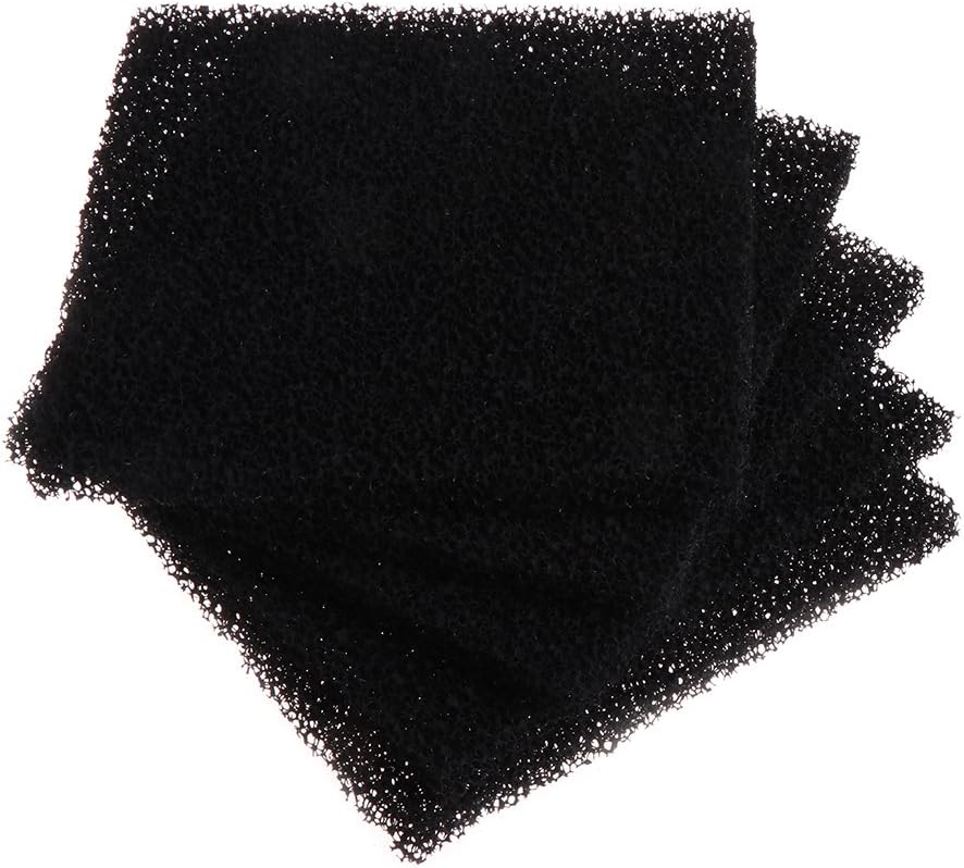 5pcs Aquarium Replacement Media Fish Tank Filter Activated Carbon Sponge Black Foam Pad 5.1x5.1 Inch Accessories Heater Light Thermometers Gravel Sand Decorations Decorations Light Air