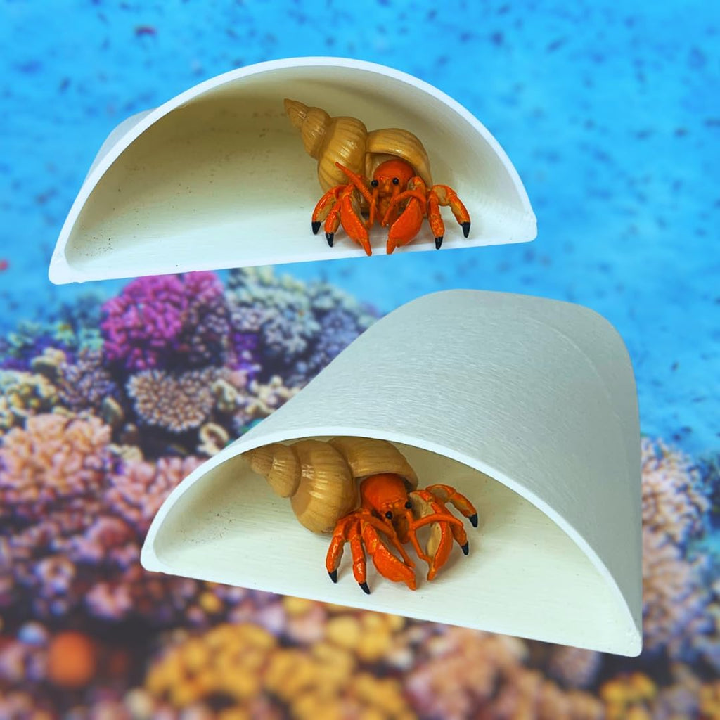 REEFSHAPE Aquarium or Terrarium Pocket Cave | Minimalist Shelter Cave for Fish, Shrimp, Reptiles, Amphibians, & More! | Made in USA (Pocket Cave, White)