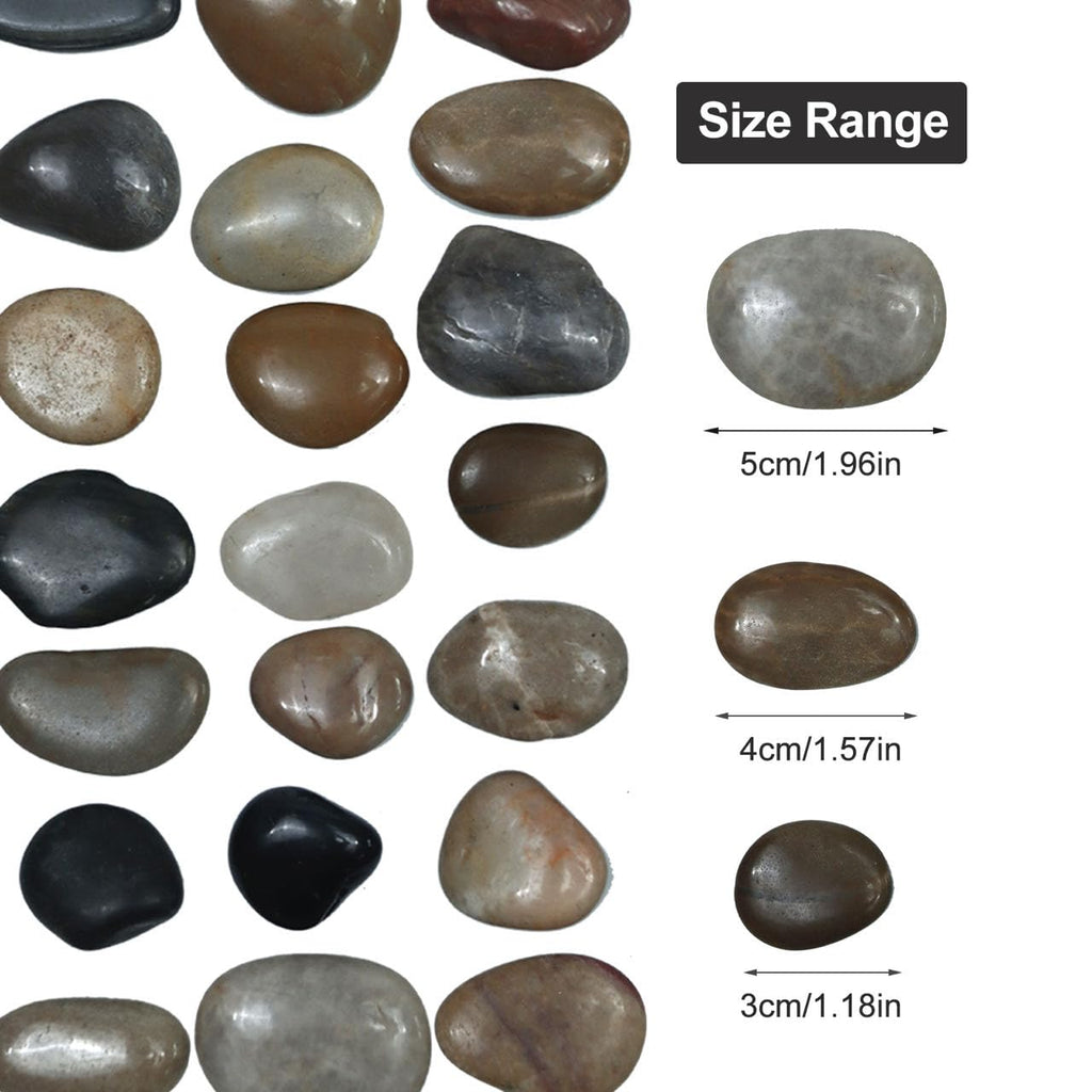 20Ib Rain Forest Mixed River Rocks for Landscaping-Polished Pebbles for Plants-Garden Decorative Stones-1-2 Large Plant Rocks,Ideal for Aquarium, Home Decor