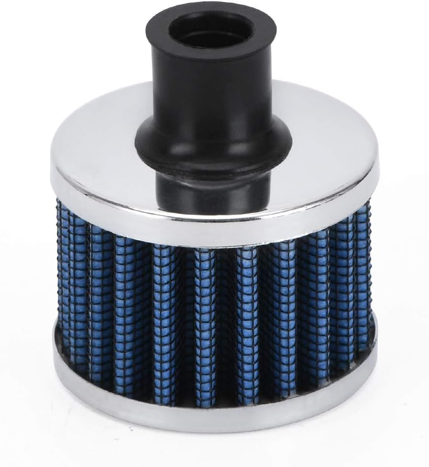 PTNHZ Universal 2 PCS 12mm Auto Cone Mini oil Air Intake Filter Crankcase Vent Valve Cover Breather Filter Flow Air Filters Blue