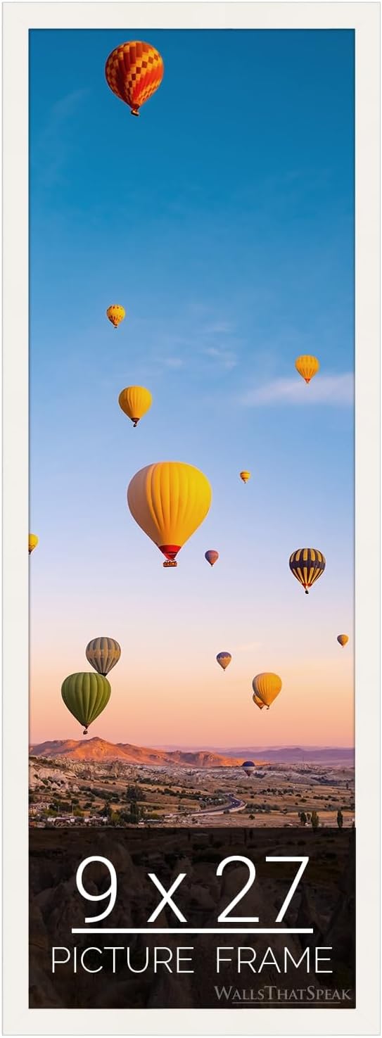 wallsthatspeak 9x27 white Picture Frame for Puzzles Posters Photos or Artwork