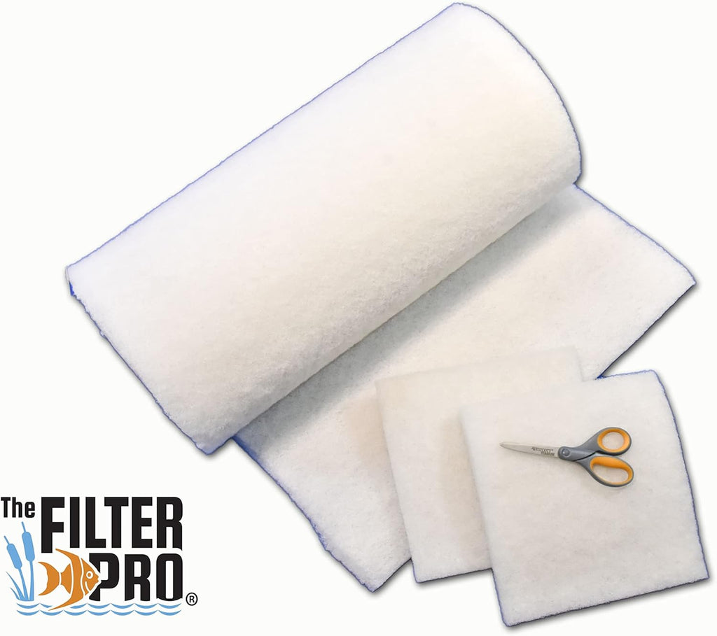 White Fine Filter Media, 1" Thick, Perfect for Aquariums, Ponds and Water Gardens, Made in USA (24" x 56")