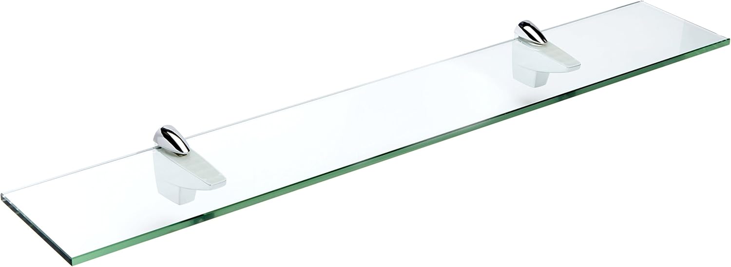 Spancraft Glass F-12x14-Chrome Falcon Glass Shelf, Chrome, 12" x 14"