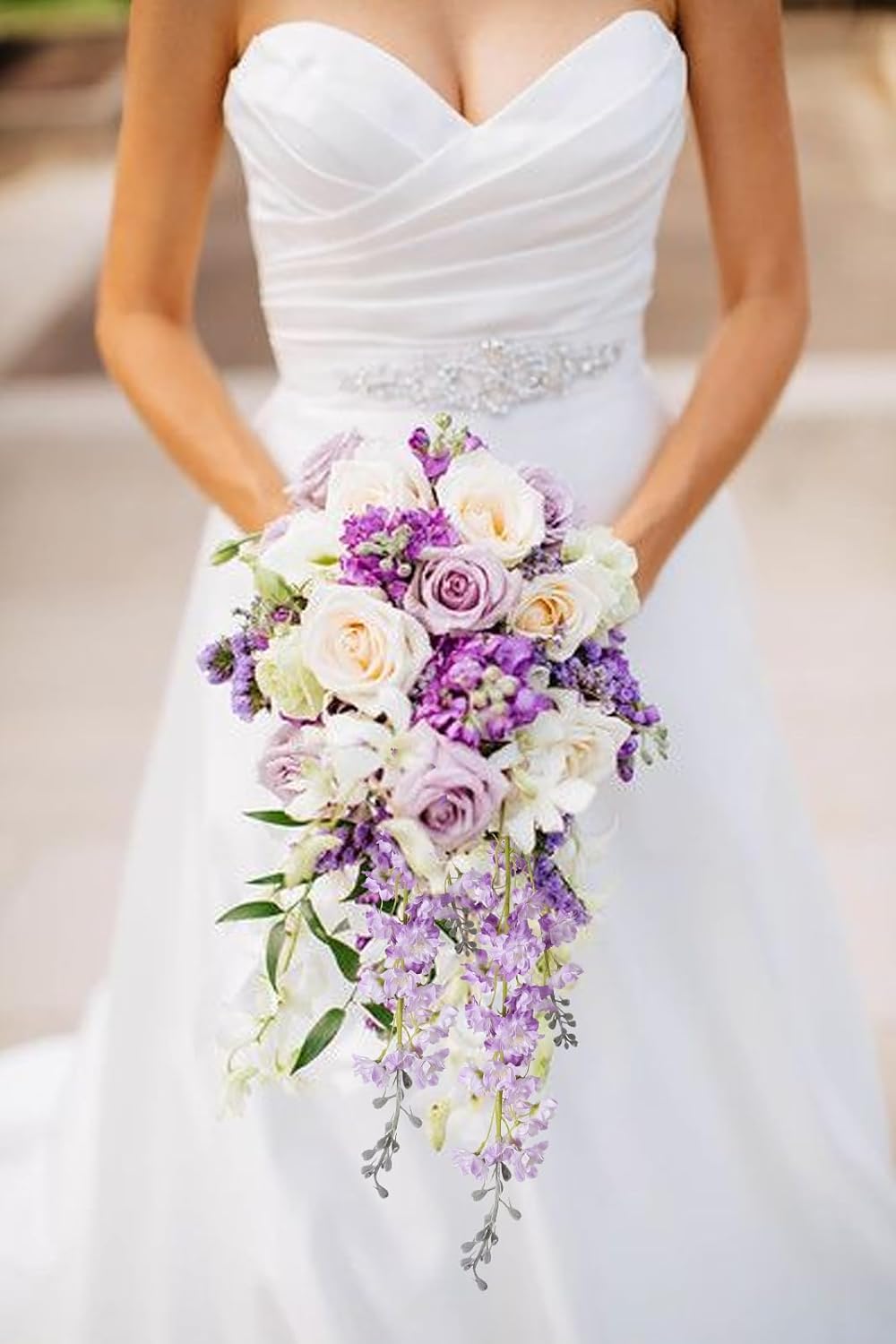 IPOPU Purple Fake Flowers 9pcs Delphinium Artificial Flowers with Clematis Greenery Stems 33.5" Bluebonnet Flowers Larkspur Snapdragon Tall Fake Flowers for Home Bridal Shower Party Decor (Purple)