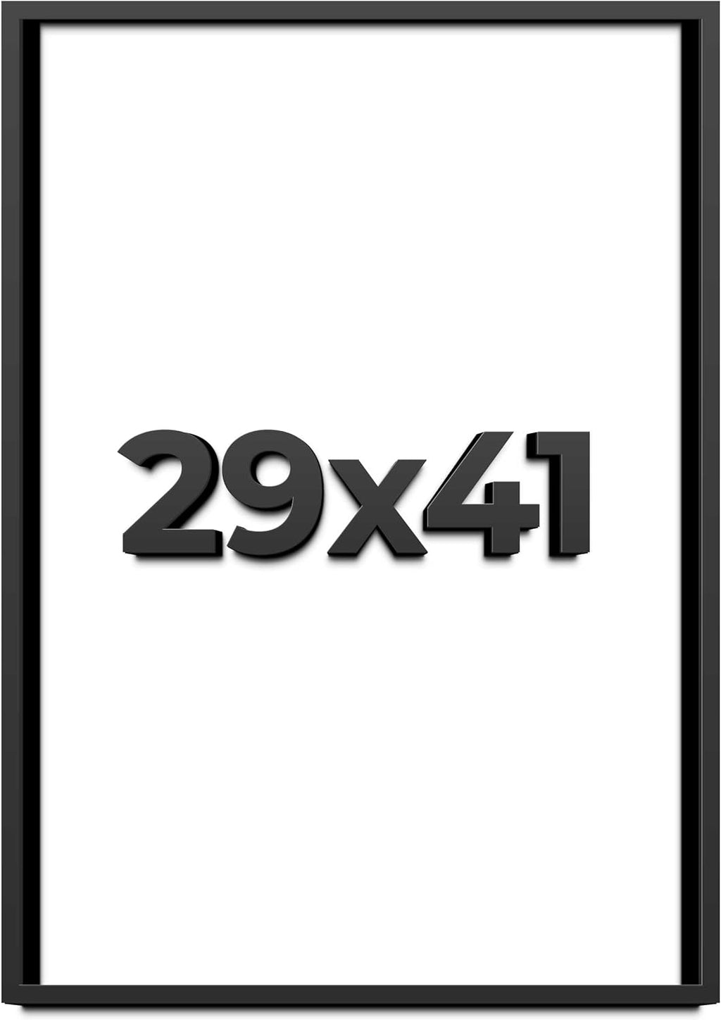 29x41 Shadow Box Frame Black | 1 Inch Deep Solid Wood Shadowbox Display Frame | UV Resistant Acrylic Plexiglass, Acid Free Backing, and Hanging Hardware | Dugan Picture Frame Style