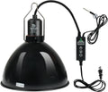 Reptile Light Fixture with Dimming Thermostat, 8.5 Inch Deep Dome Light Fixture with Timer, Reptile Aluminum Dome Fixture for Basking/Heat/UVA/UVB Lamp Bulb