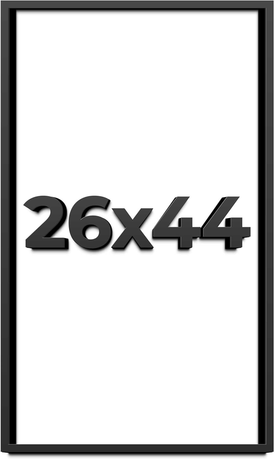 26x44 Shadow Box Frame Black | 1 Inch Deep Solid Wood Shadowbox Display Frame | UV Resistant Acrylic Plexiglass, Acid Free Backing, and Hanging Hardware | Dugan Picture Frame Style