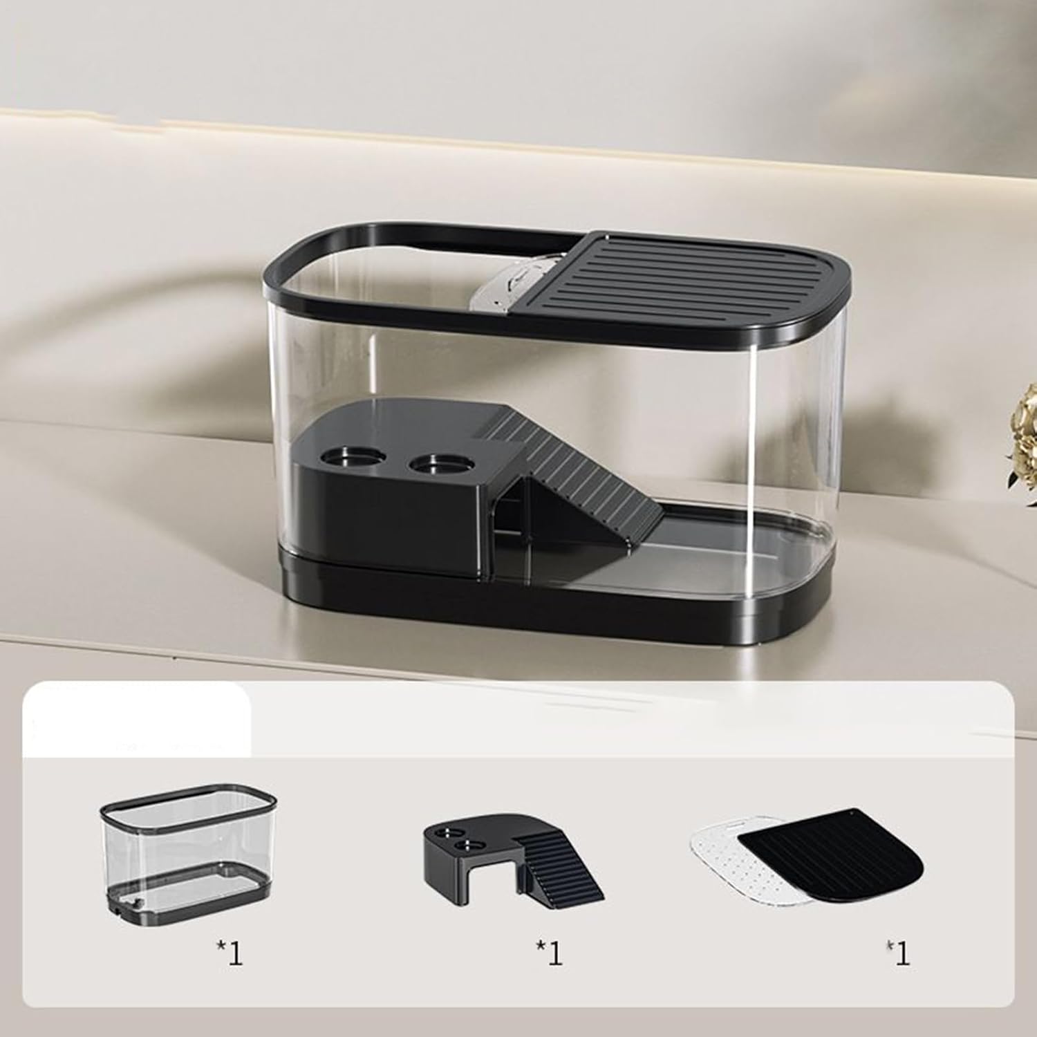 Reptile Terrarium Tank – CrystalClearr Turtle Aquarium, Anti-Escape Pet Enclosure, Sturdy Breeding Habitat Box | Suitable for Frogs, Geckos, Lizards, Snakes, Tortoises, and Other Small Amphibians