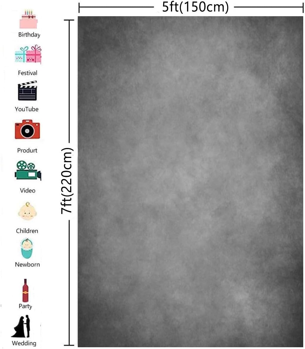5x7ft Dark Grey Abstract Photography Backdrops Newborn Portrait Photo Studio Prop Background for Picture