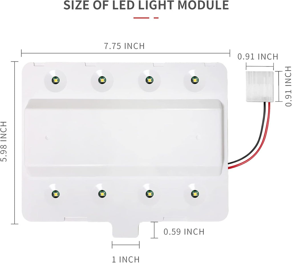W11043011 Refrigerator LED Light Module for Whirlpool Kenmore Maytag Fridge W10866538 AP6047972, PS12070396
