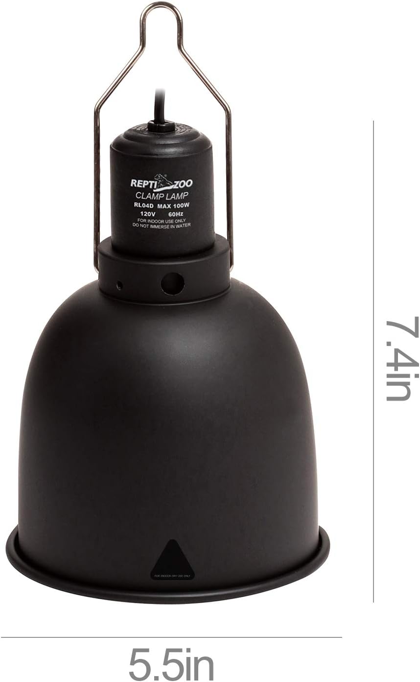 REPTI ZOO 5.5 Inch Deep Dome Lamp Cap Lamp Fixture,Optical Reflection Cover for Reptile Glass Terrariums