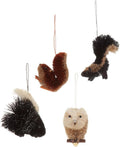 Kurt Adler Buri Woodland Animal Christmas Ornaments 4 Assorted