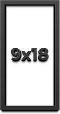 9x18 Shadow Box Frame Black | 1 Inch Deep Solid Wood Shadowbox Display Frame | UV Resistant Acrylic Plexiglass, Acid Free Backing, and Hanging Hardware | Dugan Picture Frame Style