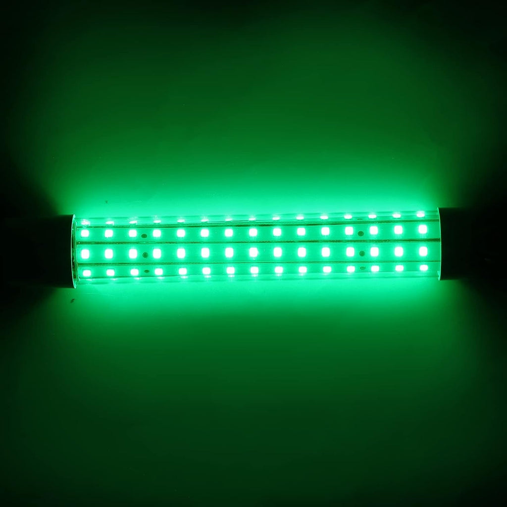 Underwater Fishing Light LED Green, IP68 Submersible 10W 1000lm, 360 Degree Fish Attractor for Squid Prawn Perch, 21.5cm 6m Wire