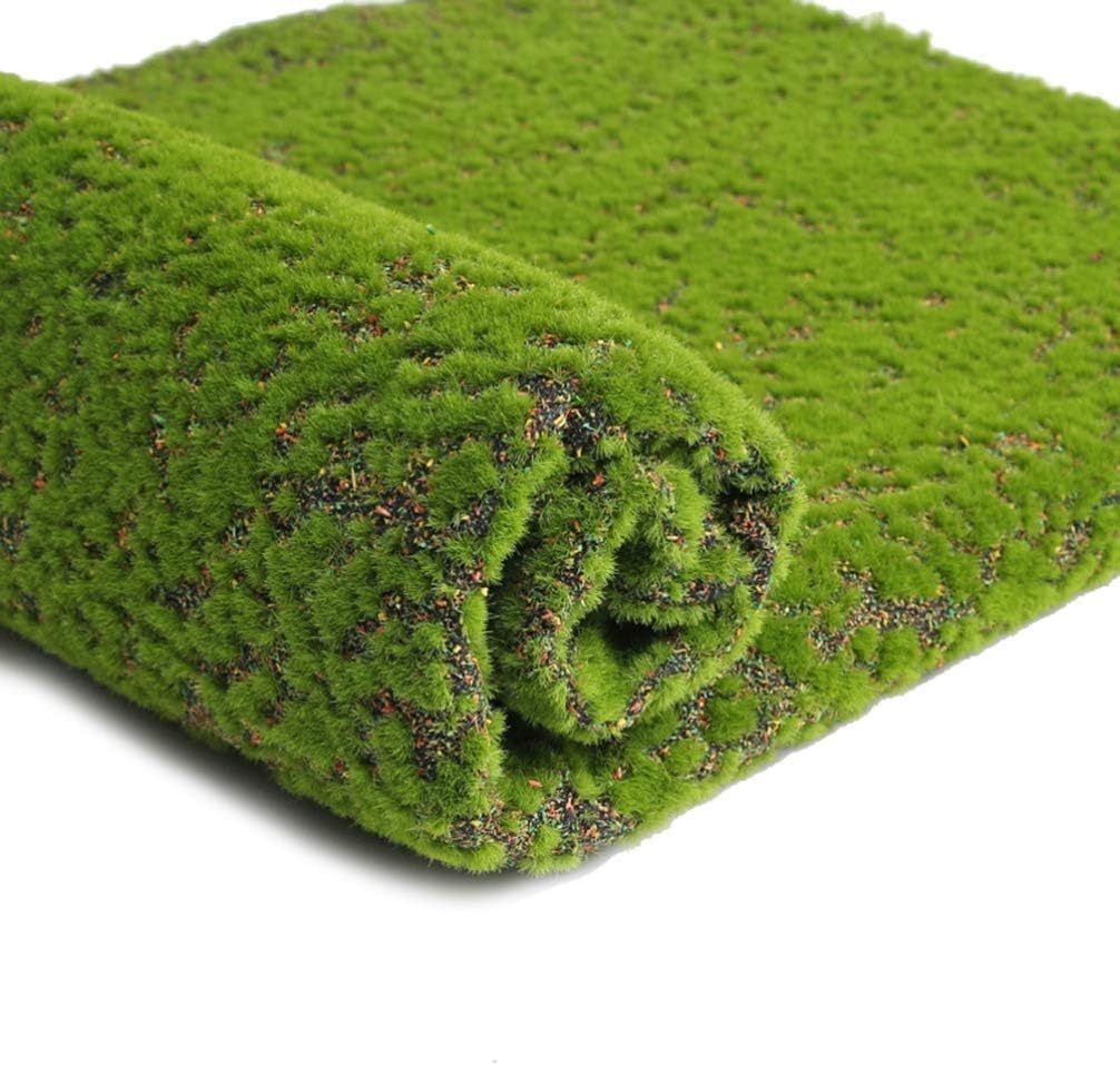Artificial Moss Mat Fake Moss Rug Sheet Faux Greenery Wall Decor for Indoor & Outdoor DIY Micro Landscape Natural Turf Plants Lichen for Home Garden Patio Courtyard Company Shop Scenery 39.3" x 39.3"
