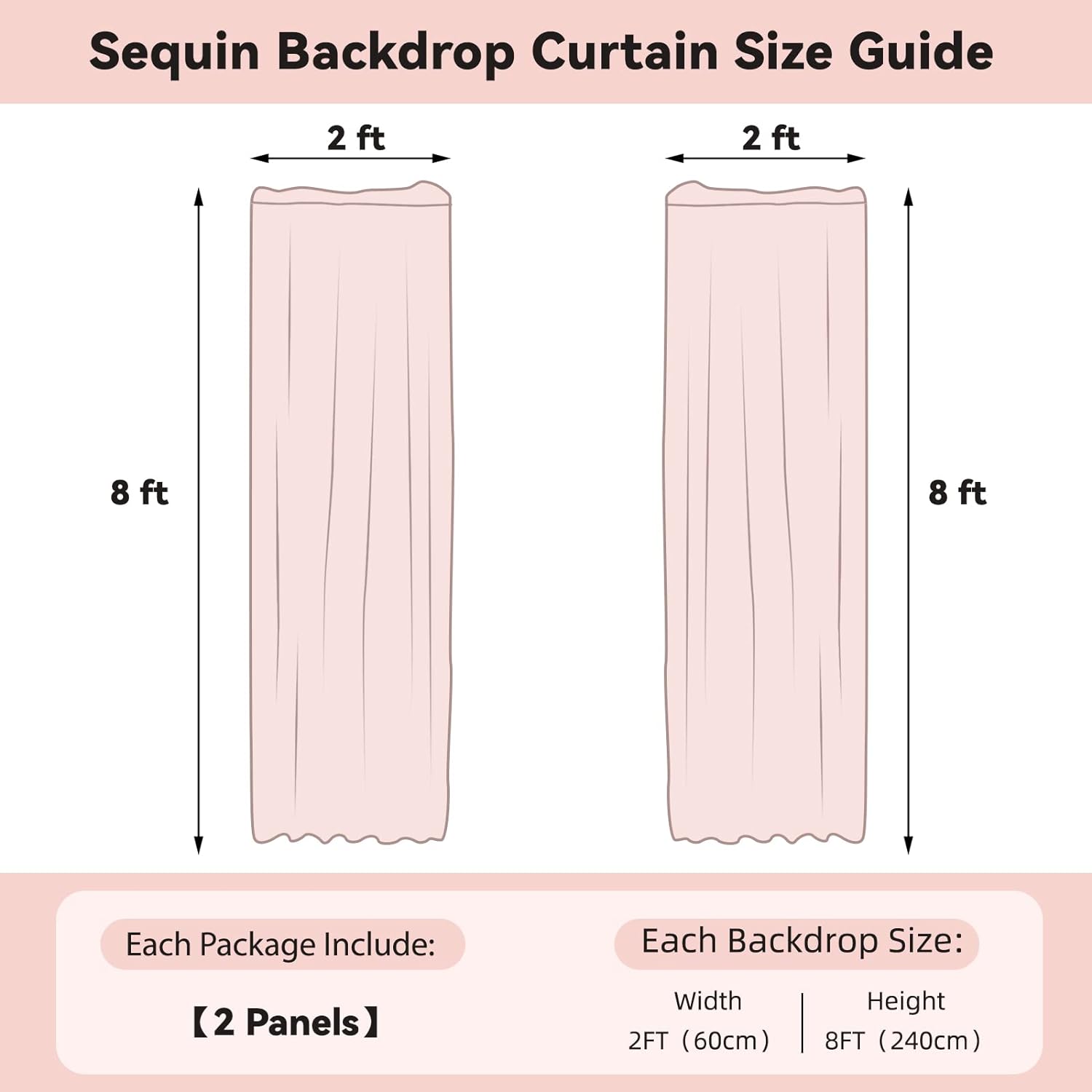 Sugargirl Silver Sequin Backdrop Curtain 2FTx8FT Glitter Background Drapes Sparkle Photography Backdrop for Party Wedding Birthday Wall Decor（2 Panels,Silver