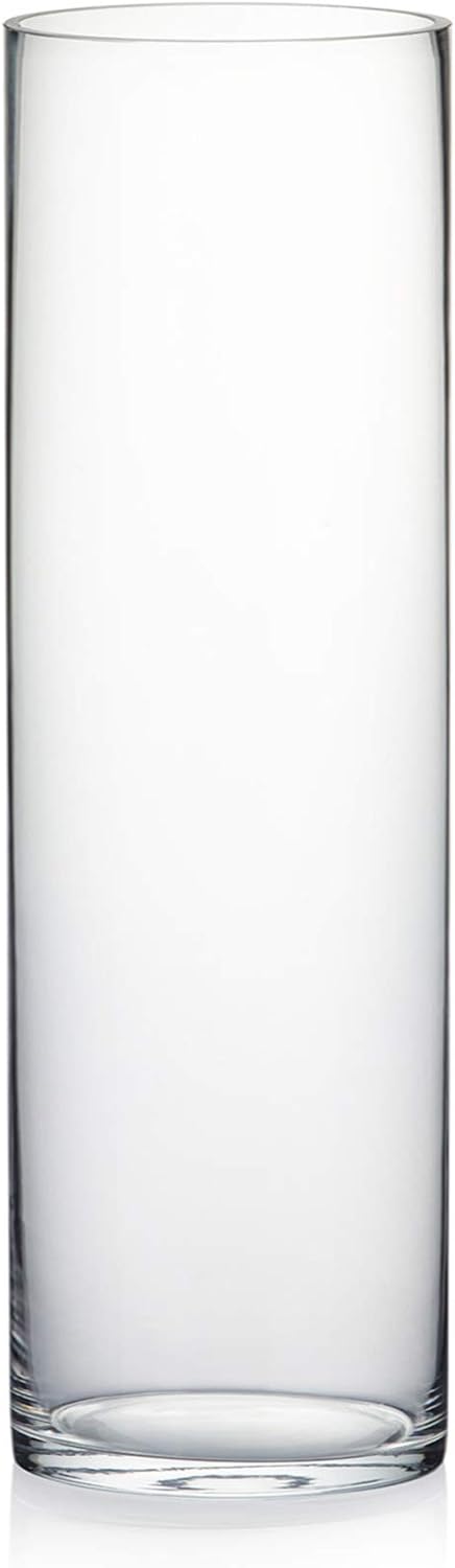 WGV Cylinder Vase, Width 6", Height 20", Clear Glass Container Terrarium Candle Holder for Wedding Centerpiece, Party Event, Home Office Decor, 1 Piece