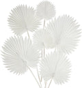 6 Pcs Pu Foam White Artificial Palm Leaves Faux Palm Tropical Leaves Fake Palm Fronds for DIY Wedding Bouquets Fake Leaves for Centerpieces Arrangements Bridal Shower Palm Leaf for Home Decor