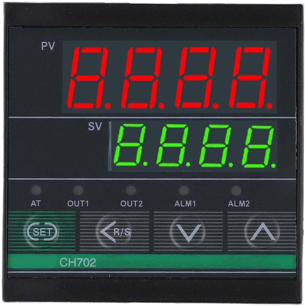 CH702 PID Temperature Control Module With Dual Output Relay And For SSR, Two Alarm Alerts, LCD Display For Injection Molding Machines And Ovens