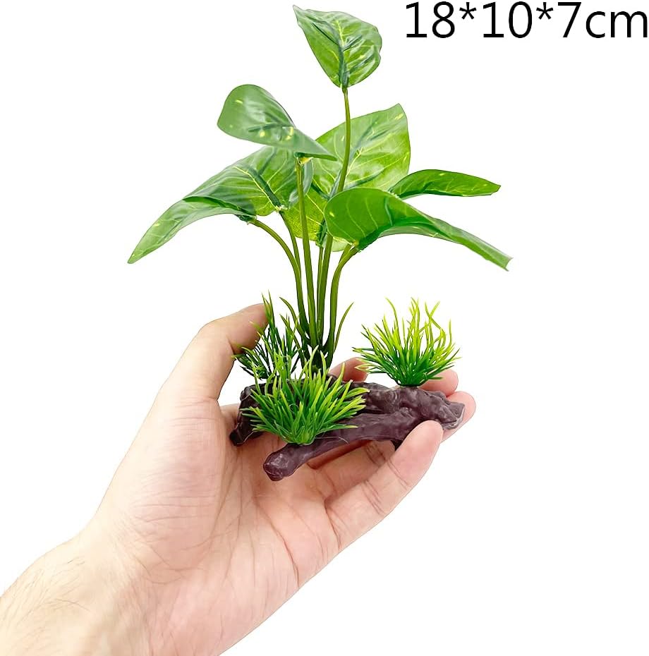 Smoothedo-Pets Fish Tank Decorations Aquarium Decoration 4inch Ornaments Accessories Betta Fish Rest Leaf Buddha (Type-B-Set-Buddha)