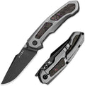 Kizer Feweed Pocket Knife, 2.98" S35VN Clip Point Blade Folding Knife with Titanium & Fat Carbon Purple Haze Handle, Front Flipper & Thumb Stud Opener EDC Knives for Camping Hiking KI3694A1