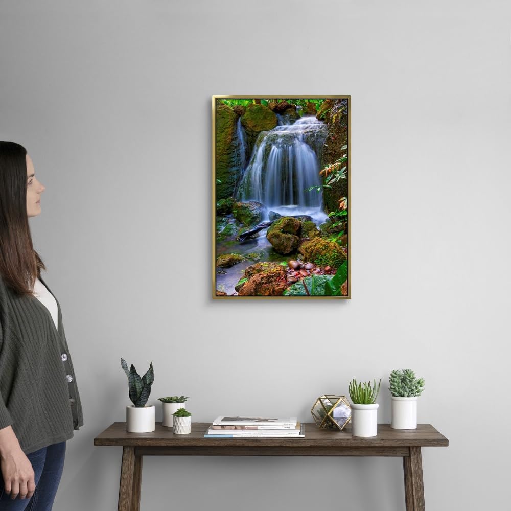 CANVAS ON DEMAND Waterfall in Tropical Rainforest of Fairchild Tropical Gardens, Canvas Wall Art Print, Home Decor, Floral, Flowers, Nature Artwork, 16" x24in