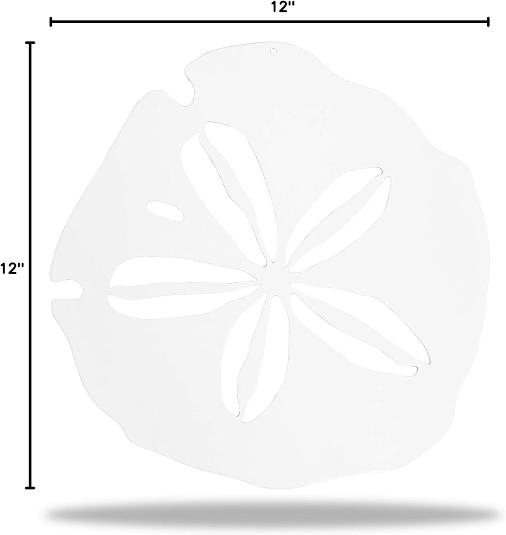 Riverside Designs Coastal Sand Dollar Ocean Beach Metal Art Steel Wall Decor (12", White)
