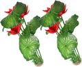 2pcs Realistic Artificial Fish Tank Plants Sturdy Plastic Aquarium Water Grass with Green Stems and Leaves Lifelike Lotus Flowers for Home and Pet Aquarium Decorations