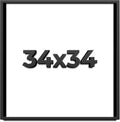 34x34 Shadow Box Frame Black | 1 Inch Deep Solid Wood Shadowbox Display Frame | UV Resistant Acrylic Plexiglass, Acid Free Backing, and Hanging Hardware | Dugan Picture Frame Style