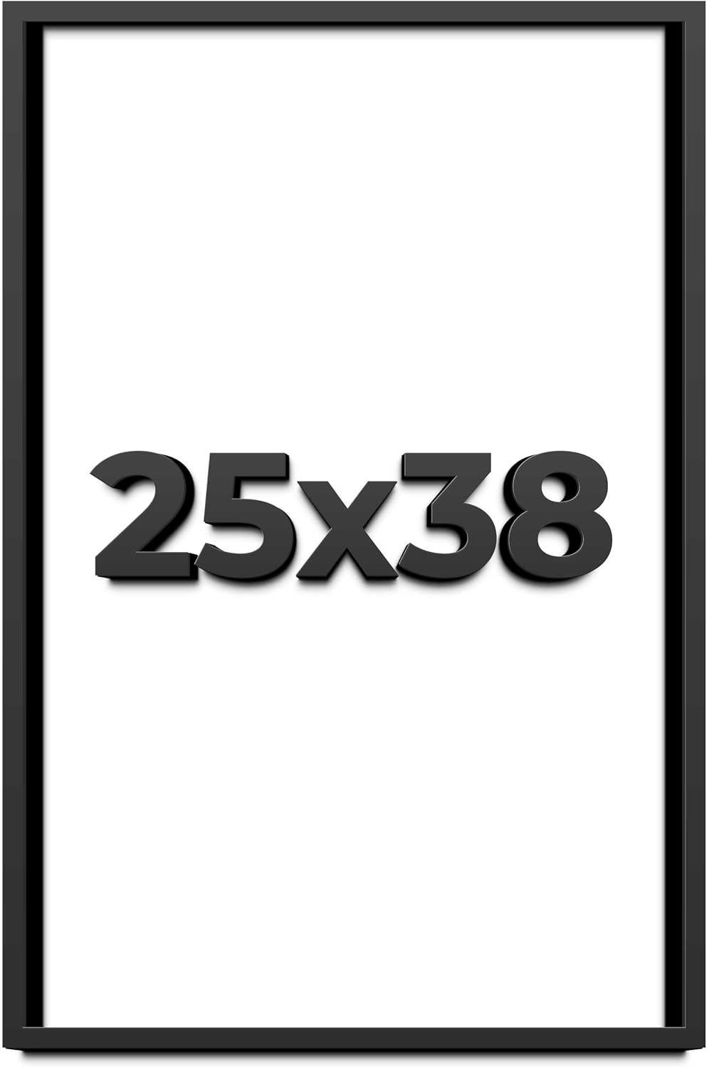 25x38 Shadow Box Frame Black | 1 Inch Deep Solid Wood Shadowbox Display Frame | UV Resistant Acrylic Plexiglass, Acid Free Backing, and Hanging Hardware | Dugan Picture Frame Style