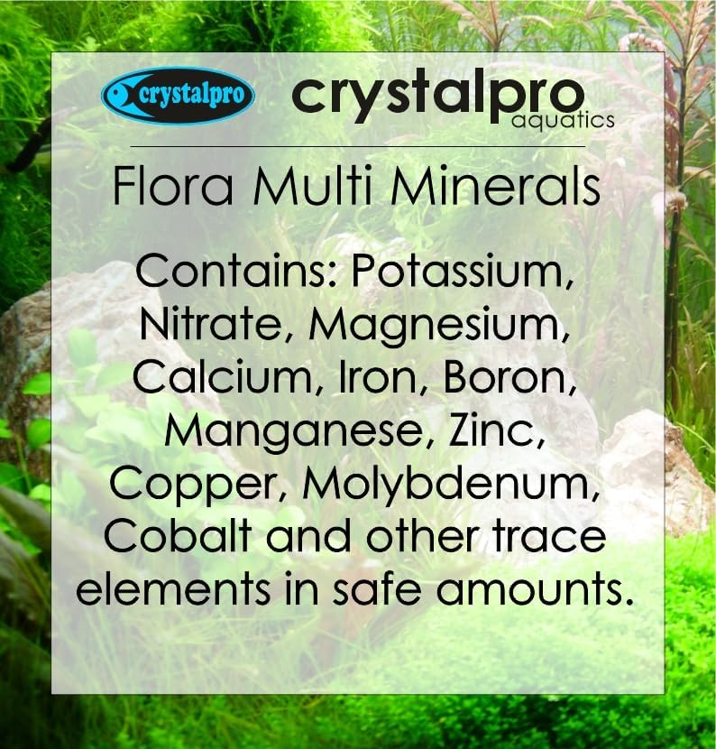 Flora Multi Minerals Aquarium Plant Fertilizer - All in One Aquarium Fertilizer for Fast Growing Healthy Plants - Plant Food for Root and Leaf Development (16.9 Fl Oz)