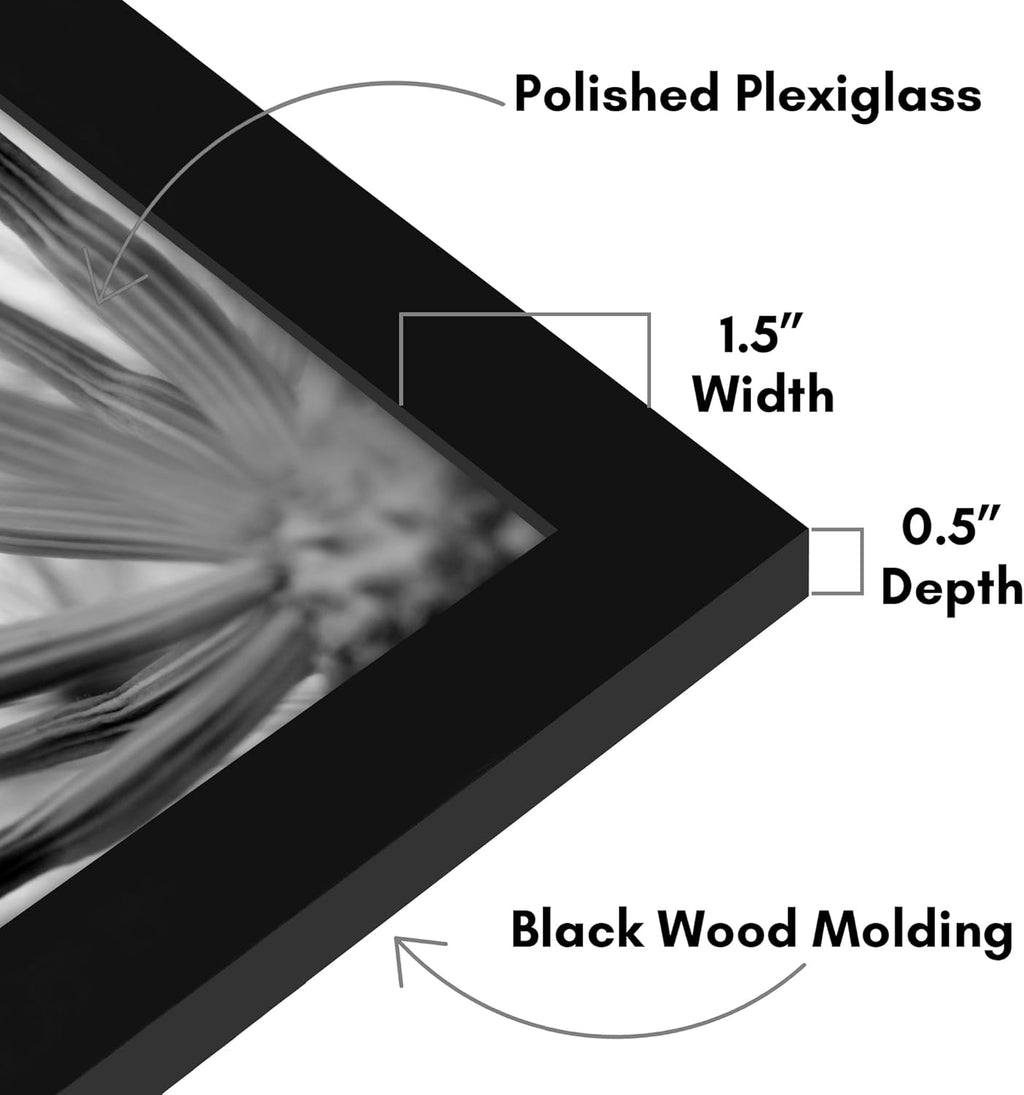 Americanflat 13x17 Picture Frame with Polished Plexiglass - Black Picture Frame - Wide Photo Frames Made of Engineered Wood for Vertical or Horizontal Wall Display - Epic Collection - Black