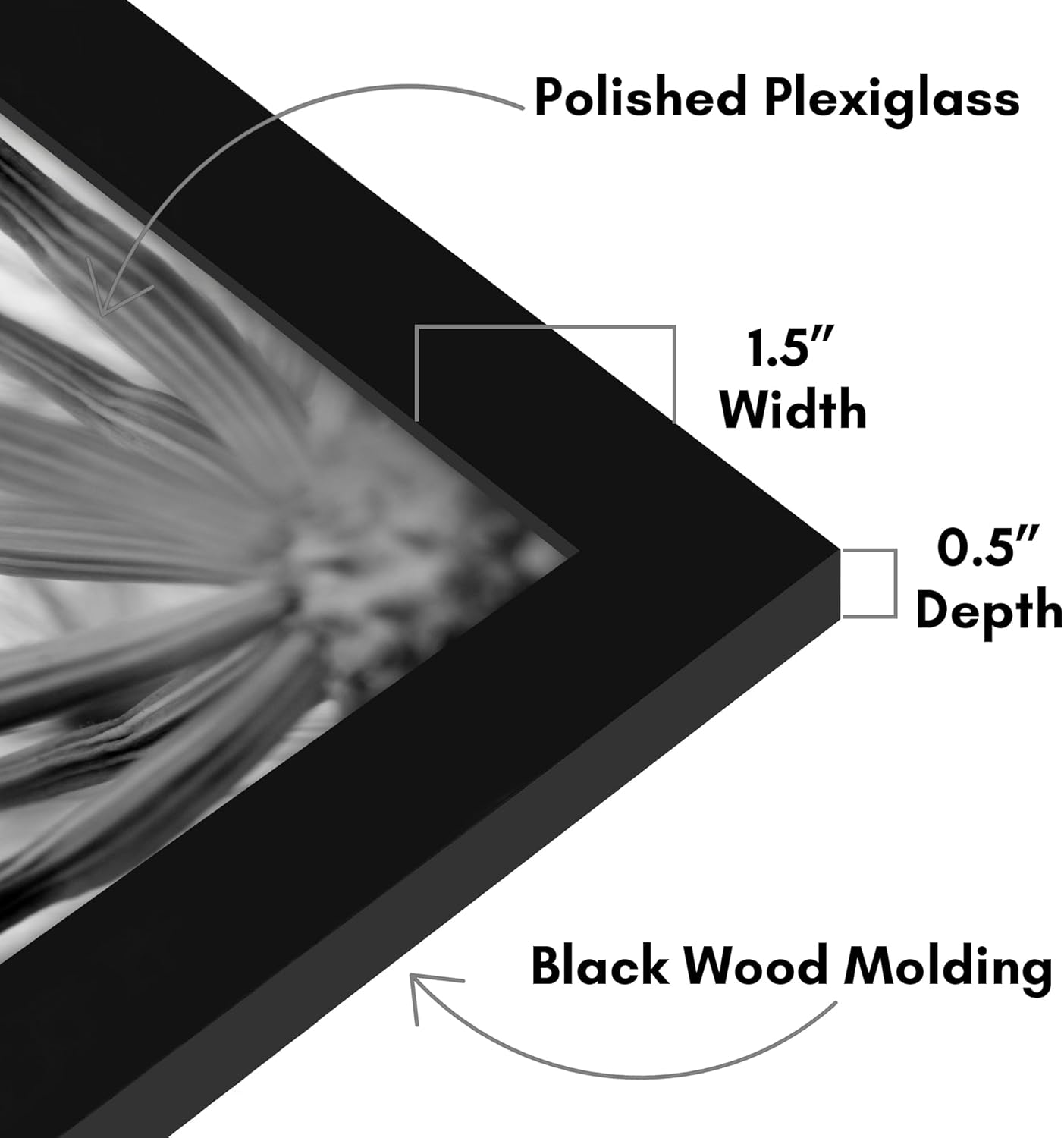 Americanflat 13x17 Picture Frame with Polished Plexiglass - Black Picture Frame - Wide Photo Frames Made of Engineered Wood for Vertical or Horizontal Wall Display - Epic Collection - Black
