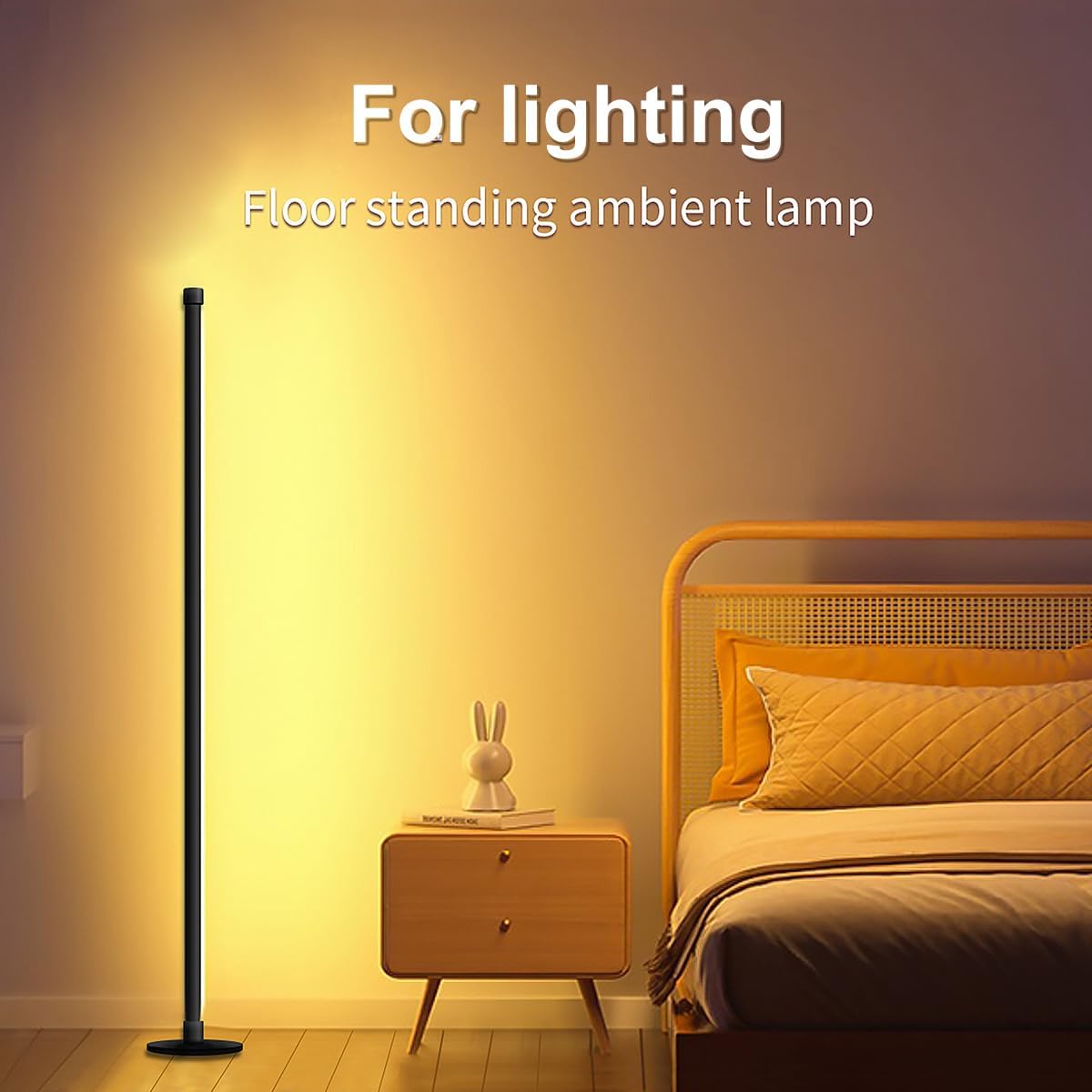 RGB Floor Lamp,Smart LED Corner Lamp with App and Remote Control,16 Million Colors & 80+ Scene,Music Sync,Timer Setting,Ideal for Living Rooms,Bedrooms,Gaming Rooms,Ambient Lighting (47” H)