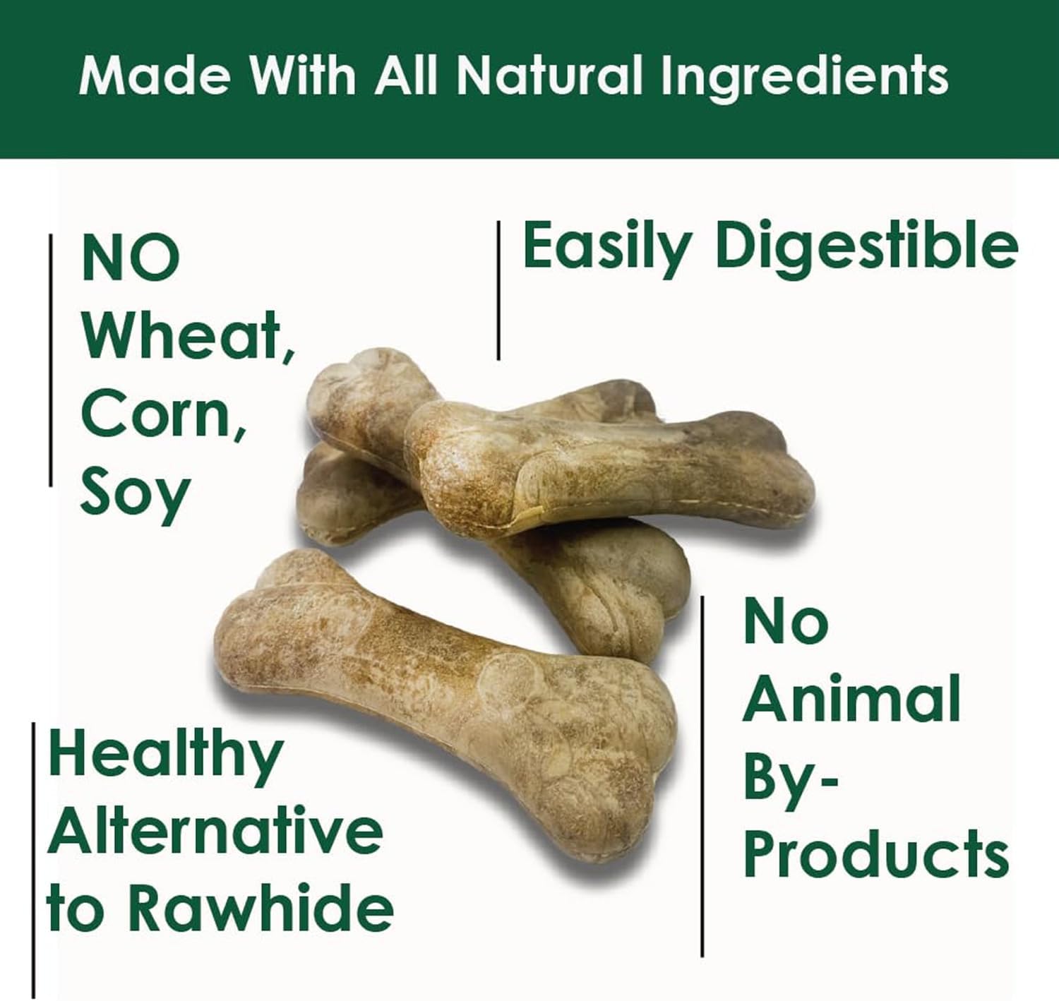 Bonies Natural Hip & Joint Formula Minis-Sized Single Bone, Glucosamine & Omega Fatty Acids, Fresh Breath, Clean Teeth, Low Calories, Chicken Flavor, MINI Dogs, 20 Bones