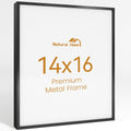 14x16 Aluminum Metal Picture Frame,Tempered Glass Black Photo Frame 14x16 for Family Photo,Posters,Art,Document to Wall Mount Horizontally or Vertically