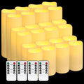 Set of 24 Flameless Led Battery Opeated (D2.2'' x H4''5''6'') Waterproof Outdoor Indoor Candles with 10-Key Remotes and Cycling 24 Hours Timer