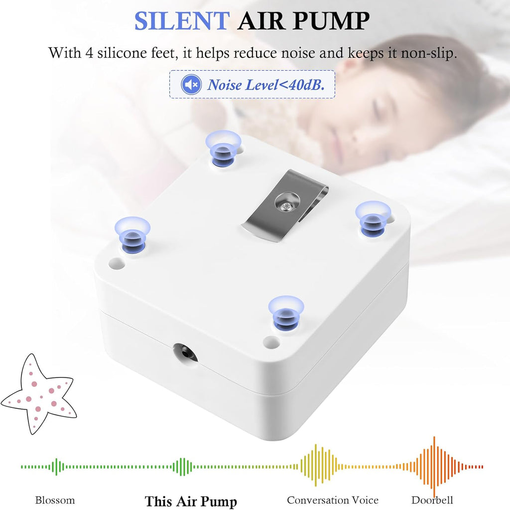 FEDOUR Battery Powered Aquarium Air Pump, Portable USB Rechargeable Oxygen Pump, Whisper Aerator Bubbler for up to 120Gal Fish Tanks, Outdoor Fishing, Aquatic Transport, Aquatic Markets