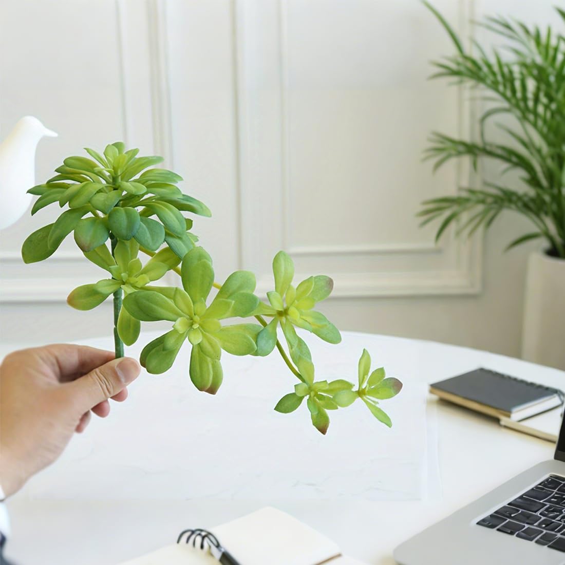 2pcs Artificial Succulent Plants, Realistic Large Fake Succulents, Artificial Hanging Ornaments for Decor