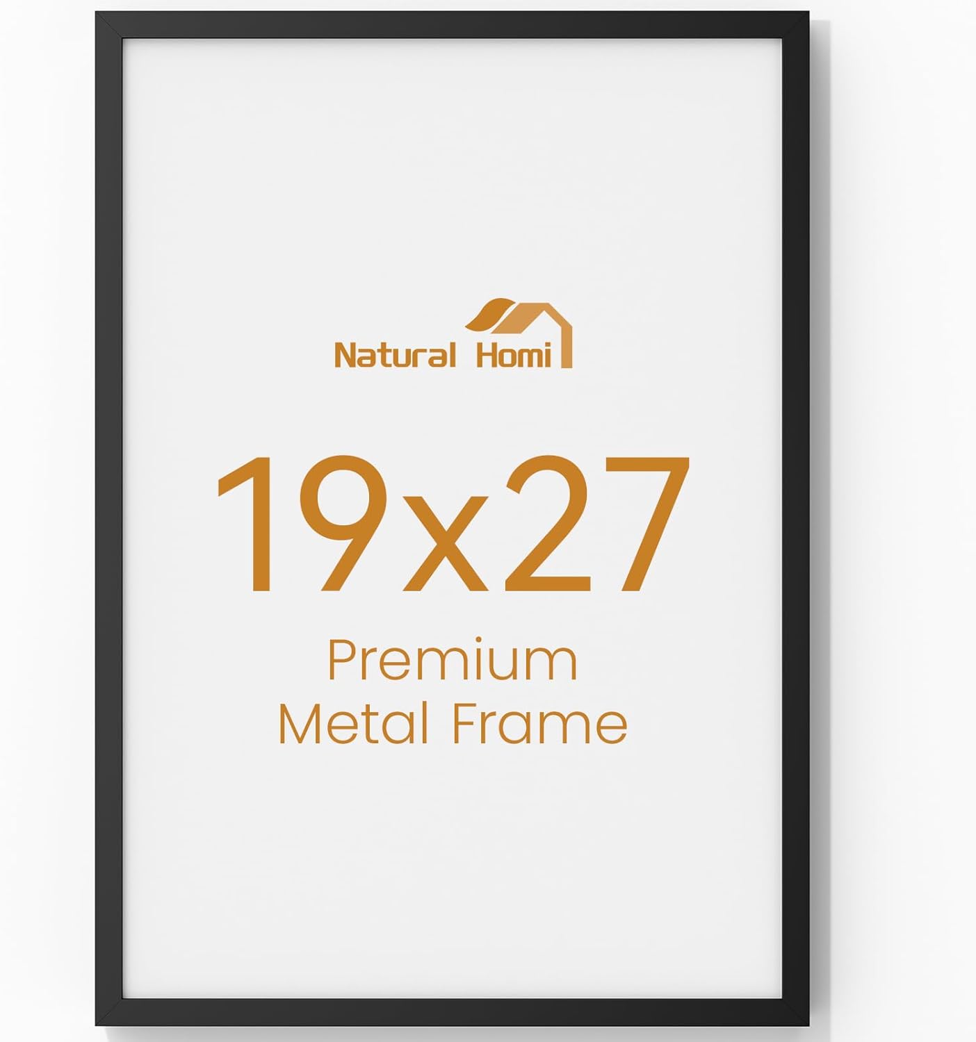 19x27 Aluminum Metal Picture Frame,Tempered Glass Black Large 19 x 27 Poster Frame for Puzzles Photos or Artwork to Wall Mount Horizontal or Vertical for Decor House,Office,Hotel