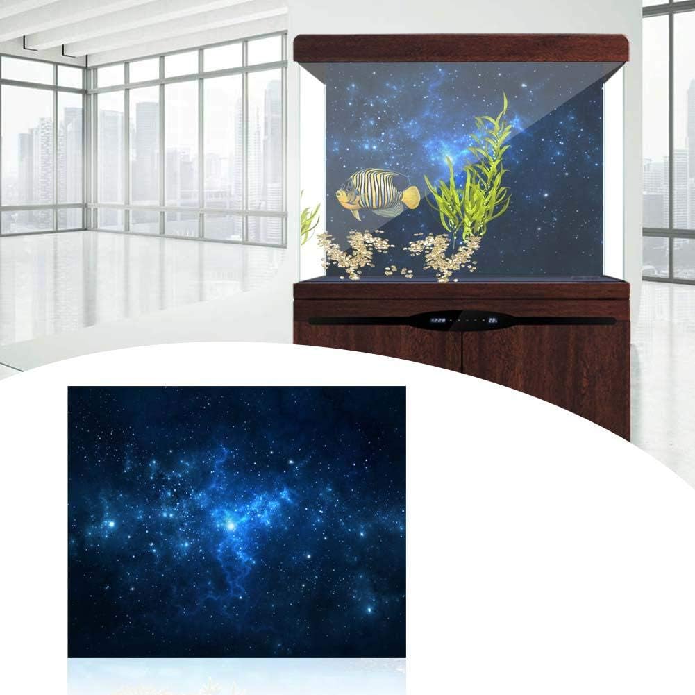 Fdit Fish Poster Aquarium Background Backdrop PVC Adhesive Starry Sky Decor Paper Cling Decals Sticker(6130cm)
