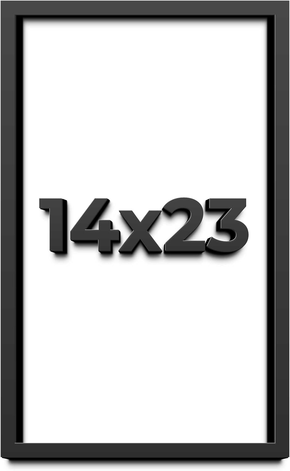 14x23 Shadow Box Frame Black | 1 Inch Deep Solid Wood Shadowbox Display Frame | UV Resistant Acrylic Plexiglass, Acid Free Backing, and Hanging Hardware | Dugan Picture Frame Style
