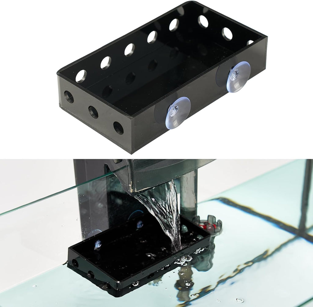 Aquarium Filter Baffle with Suction Cup, ABS Fish Tank Filter Flow Controller, Square Slow Flow Fish Tank Accessory for Betta Fish Shrimp Tanks