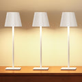 UME 3 Pack Cordless Table Lamp, Battery Operated Lamp - Portable Waterproof Rechargeable Table Lamp w/ 3 Color Temps & Stepless Dimming for Dinner, Desk, Cafe, Outdoor (White)
