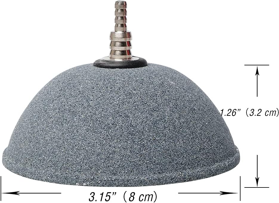 Quickun 3.1 Inch Updated Crazy Air Mineral Ball Stone Cylinder Bubbler Plus Diffuser Aquarium Fish Tank Hydroponics Pump Airstones Diffuser 3/16" 5/16" Hose ID