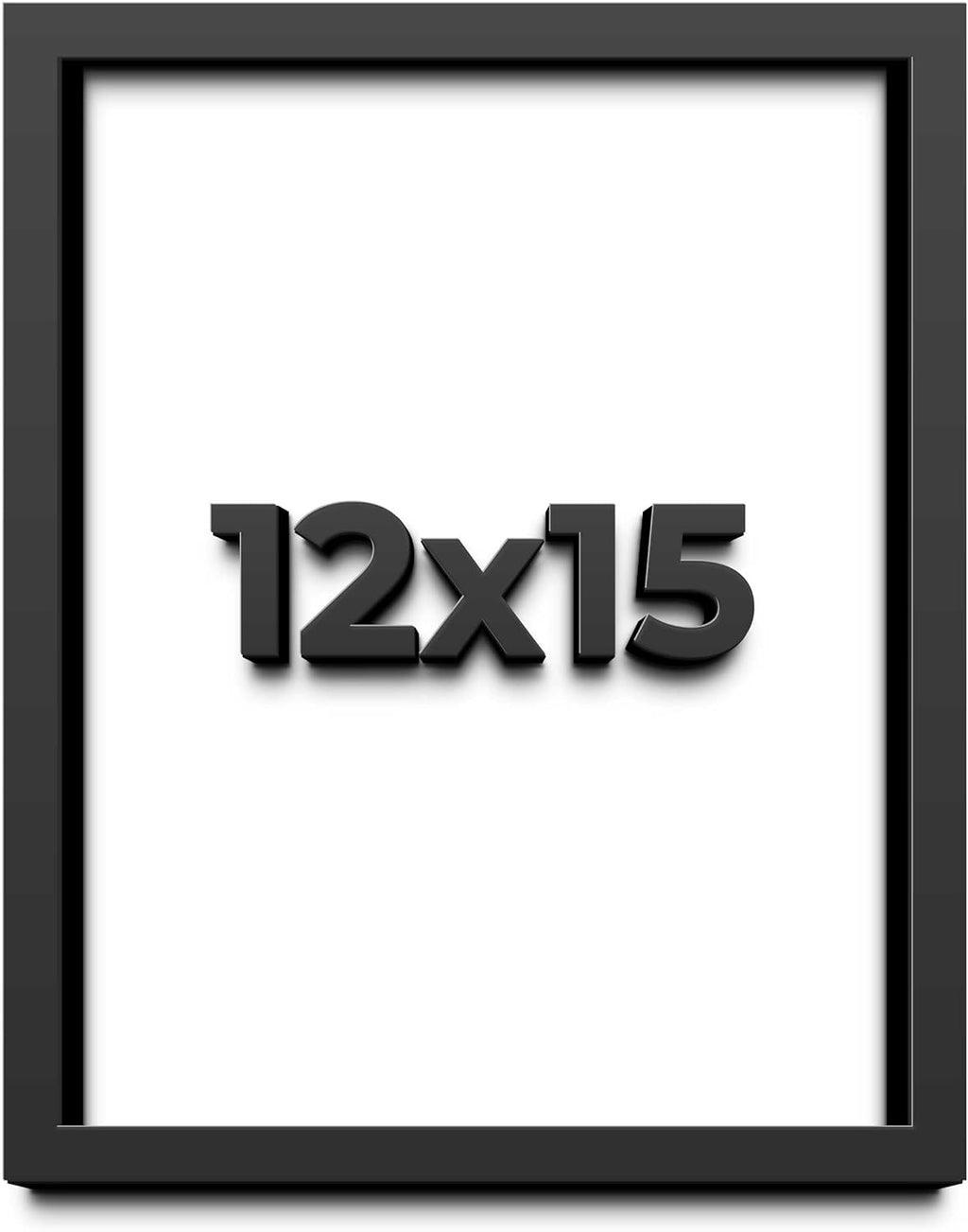 CustomPictureFrames 12x15 Shadow Box Frame Black | 1 Inches Deep Real Wood Contemporary Shadowbox Display Frame | Dugan Picture Frame Style